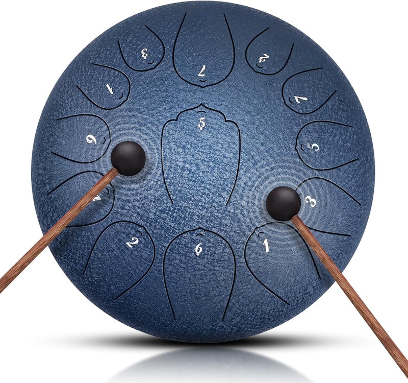 NBMICSO Steel Tongue Drum- 13 Note 12 Inches C-key Tongue Drum Percussion Instruments - Hand Pan Drum with Music Book for Meditation Entertainment Musical Education Concert Mind Healing Yoga - Image 1